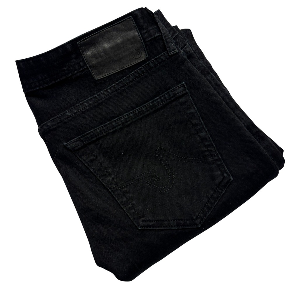 AG Adriano Goldschmied Matchbox Slim Straight Black Jeans Men 31x34 Actual 31x29